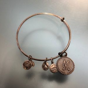 Alex and Ani silver “M” charm bracelet